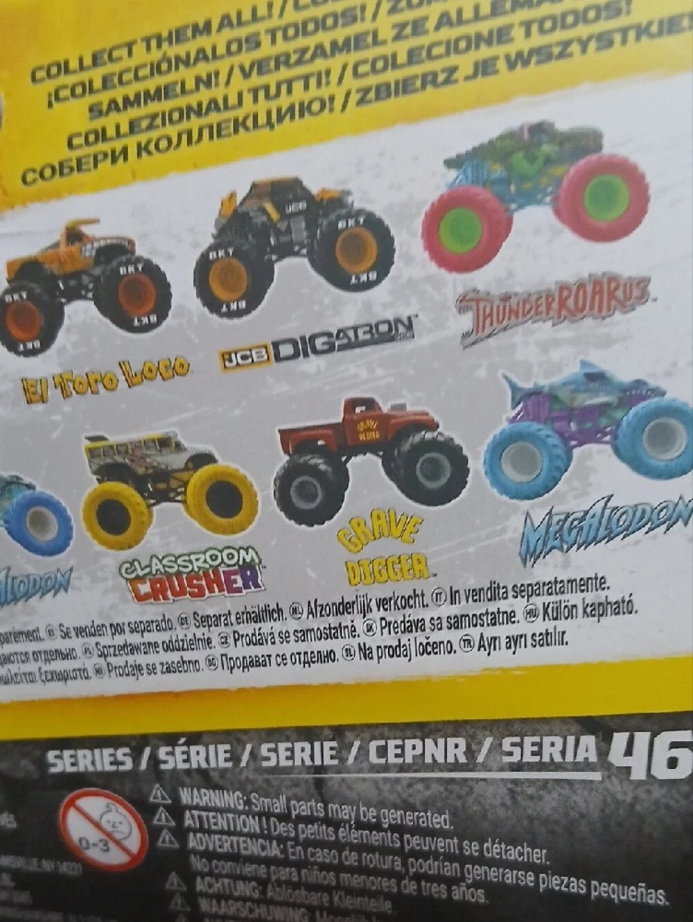 EarthShaker Yellow Monster Jam Truck 1/64
